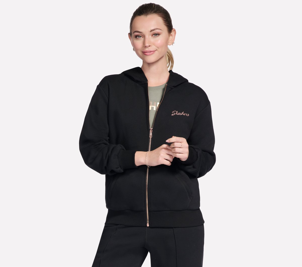 SKECH SWEATS Signature Full Zip Hoodie | Women Skechers for sale