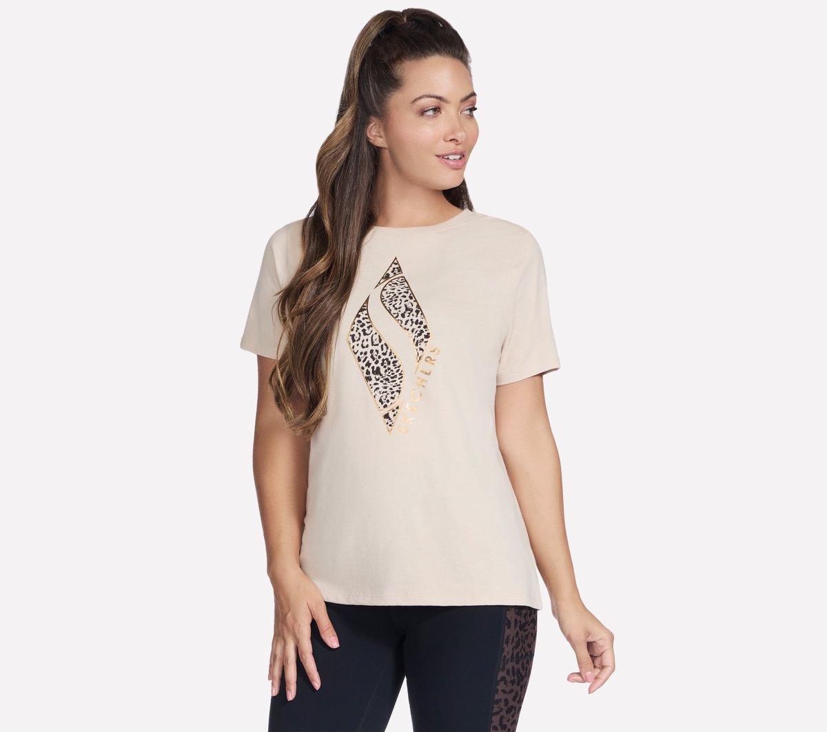 Diamond Cheetah Short Sleeve Tee | Women Skechers for sale
