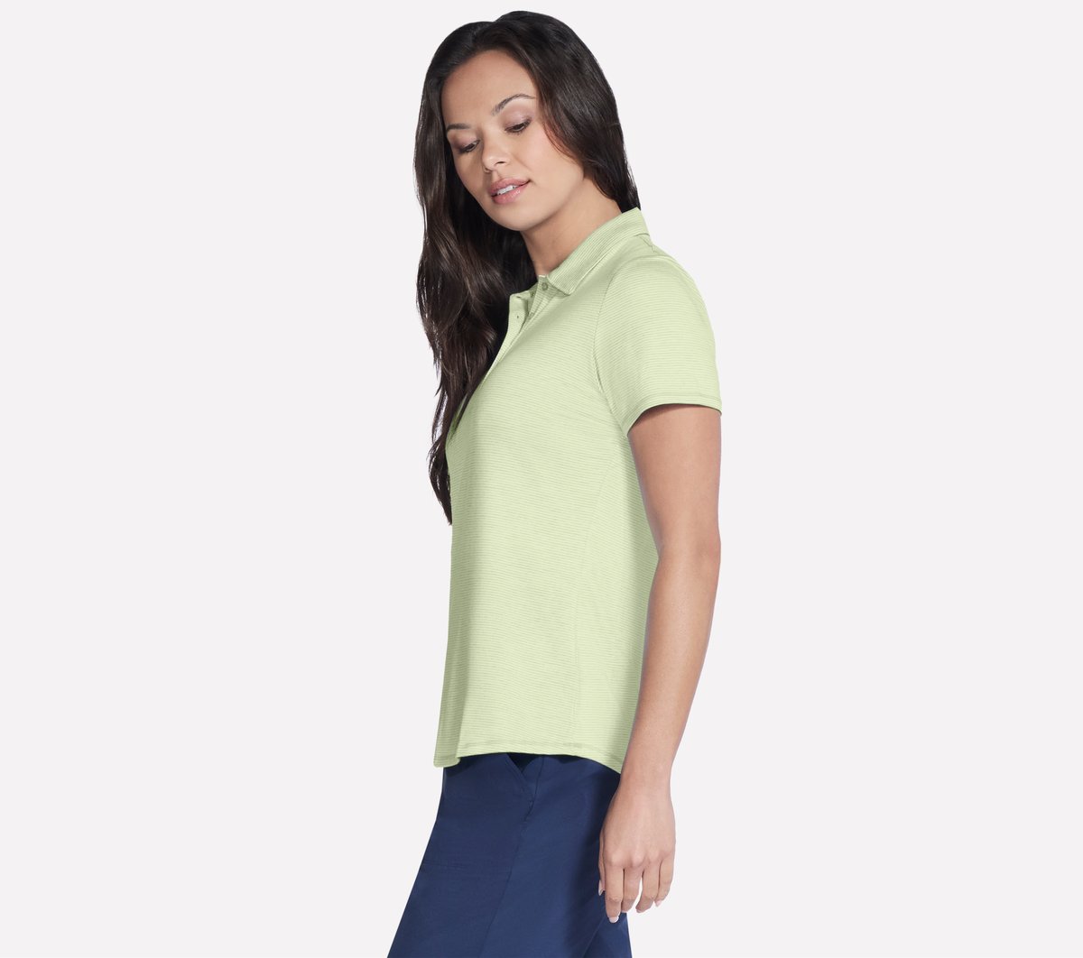Short Sleeve On The Green Striped Polo | Women Skechers for sale